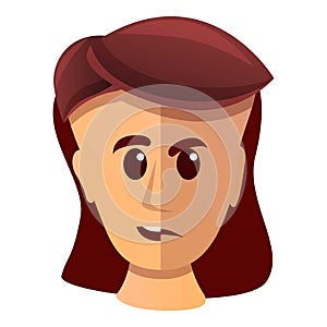 Woman bipolar disorder icon, cartoon style