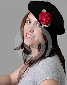 Woman in Black Beret