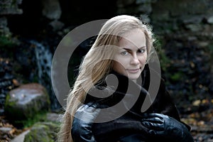 Woman in Black Fur Coat