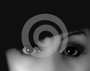 Woman black and white film noi
