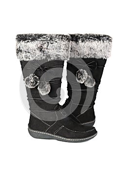 Woman black winter boots.