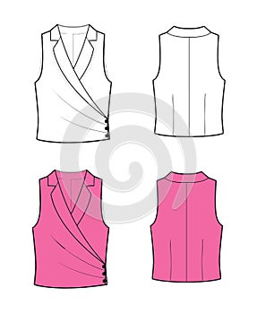 Woman blouse sketch, blouse technical sketch for woman, blouse drawing, woman clothes sketch, wrapped blouse sketch
