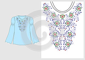 Woman blouses with embroidery flowers a1