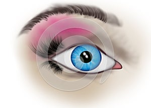 Woman blue eye