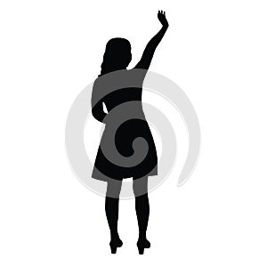 A woman body, black color silhouette vector