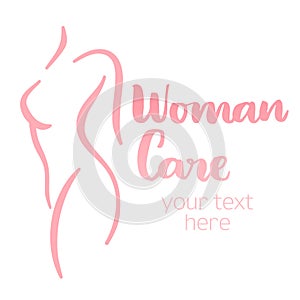 Woman body care silhouette