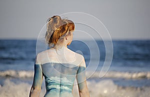 Woman Bodyart inspiration on the seaside