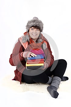 Woman with books