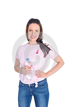 Woman with bottle of water