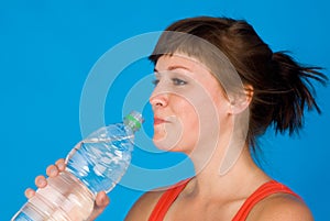 Woman and Bottle of Water