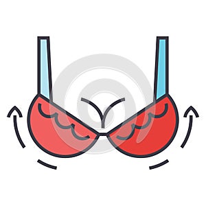 Woman bra, breast augmentation concept.