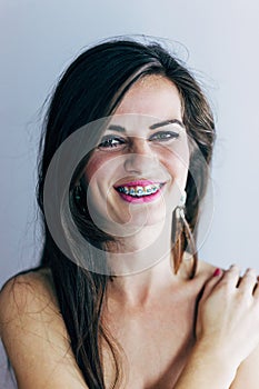 Woman with braces