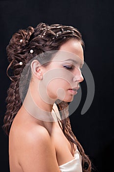 Woman with braid hairdo