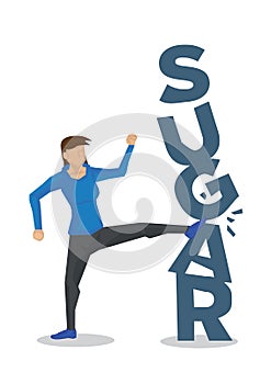 Woman breaking down sugar for healthy diet