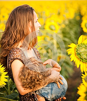 Woman breastfeeding baby