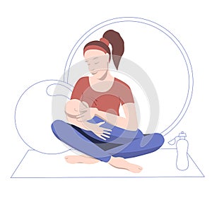 Woman Breastfeeding Baby in cradle position
