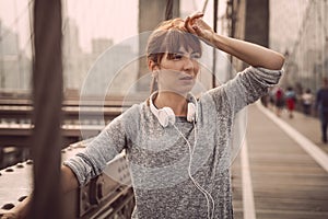 Woman resting after exercise