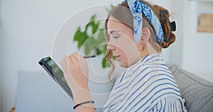 Woman Browsing Internet Portrait