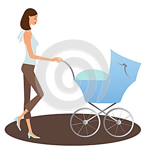 Woman with buggy photo