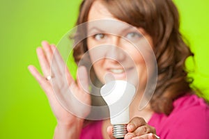 Woman with bulb
