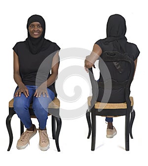 Woman with burka on white background