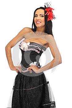 Woman in burlesque dress