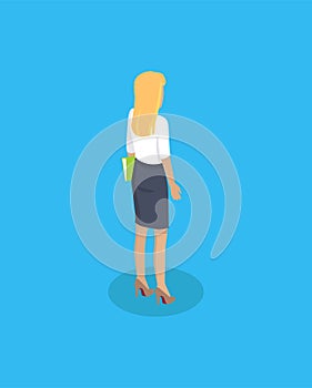 Woman Businesslady Closeup Vector Illustration