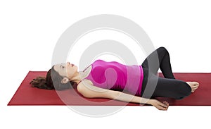 Woman in Butterfly pose