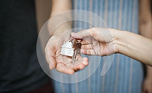 Woman buying a new house photo