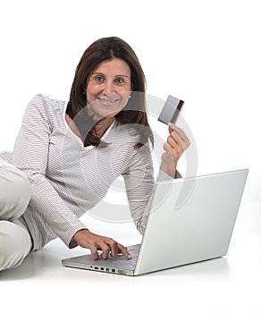 Woman buying online