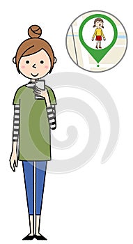 Young woman confirming her whereabouts