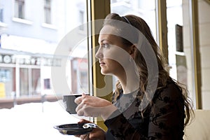 Woman in the cafe