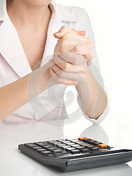 Woman with calculate