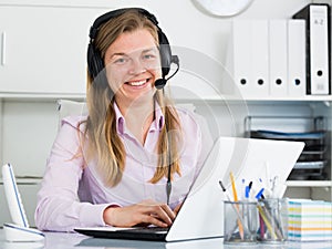 Woman in call-center