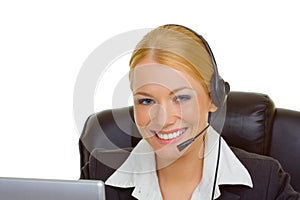 Woman in call center