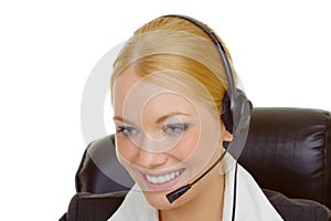 Woman in call center
