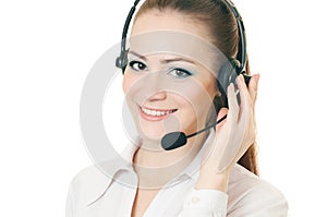 Woman call with headset