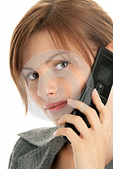 Woman calling by cellular phone