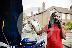 Woman calling for help as her car broke down