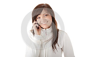 Woman is calling with a mobilephone