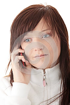 Woman is calling with a mobilephone
