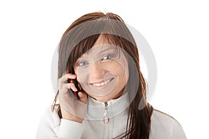 Woman is calling with a mobilephone