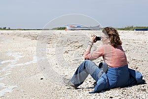 Woman with camera