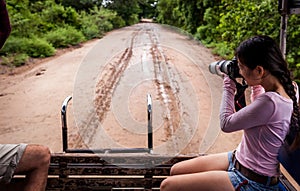 Woman with camera on Safari ,Pantanal ,Brazil
