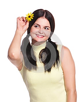 Woman with camomile