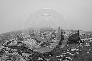 Woman camping on the mountain