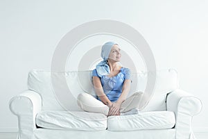 Woman with cancer smiling photo