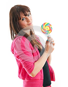 Woman with candy