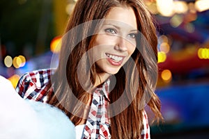 Woman with candy floss