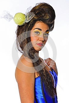 woman with candy in her hair